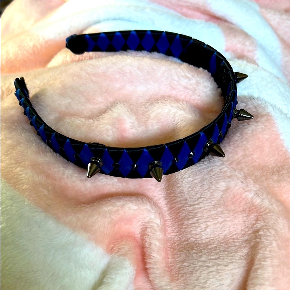 Bunny Paige Blue and Black Spiked Headband